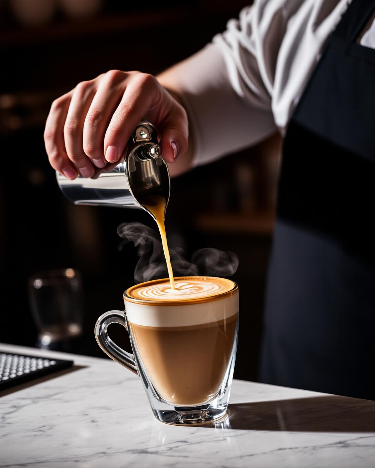 Barista preparando café